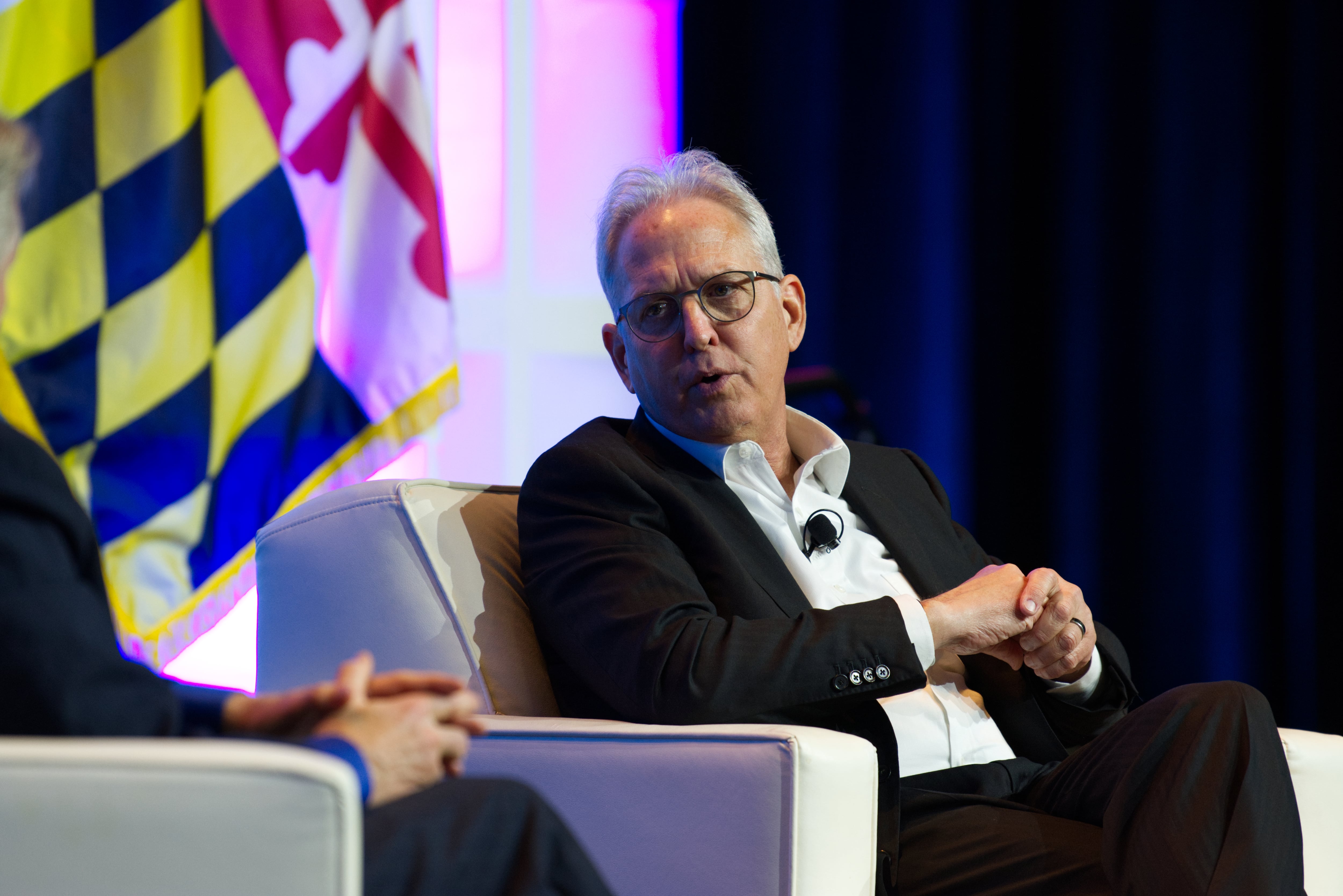 Craig Martell, the Pentagon's chief digital and artificial intelligence officer, or CDAO, responds to a question May 3, 2023, at the AFCEA TechNet Cyber conference in Baltimore, Maryland.